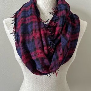 Plaid infinity scarf
